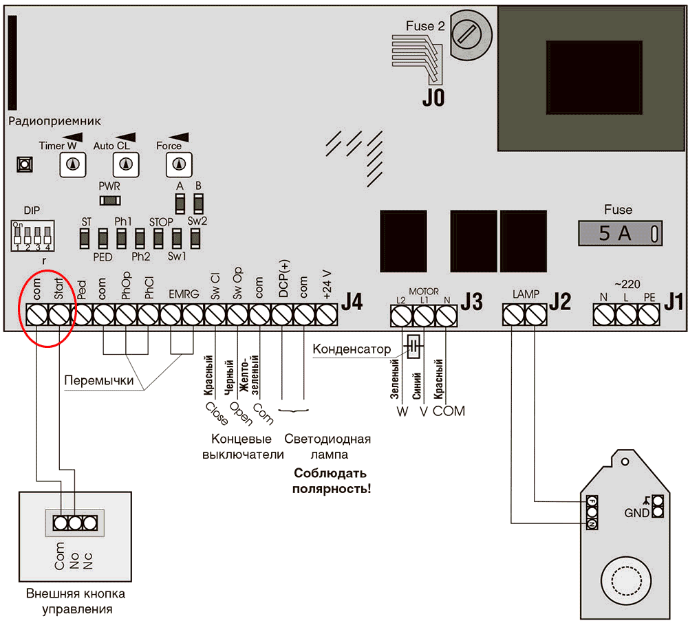 электрическая схема привода ворот elektromaten