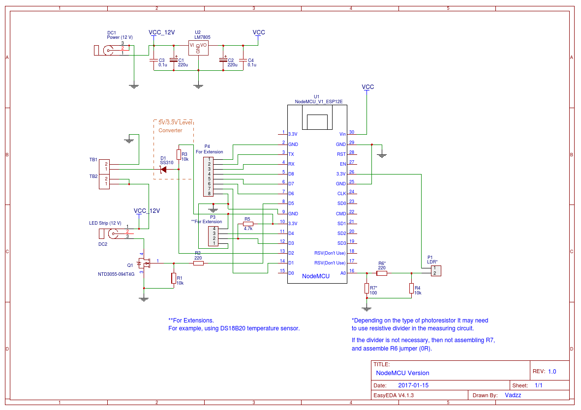 Сontroller for automatic lighting of the working area in the kitchen