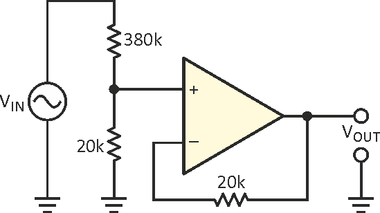 Difference amplifier measures high voltages