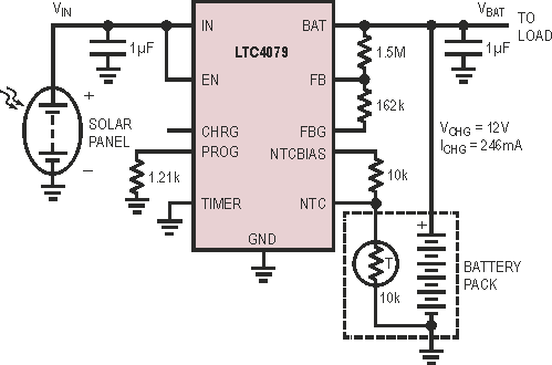 Monolithic Linear Battery Charger Operates from Inputs Up to 60V