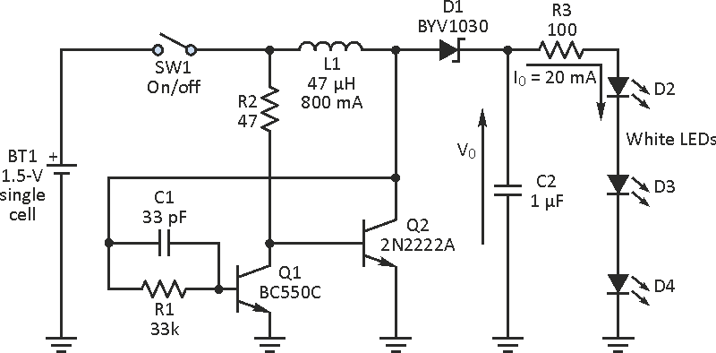 LED-String Driver Operates from Single Cell