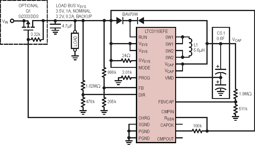 Bidirectional DC/DC Regulator and Supercapacitor Charger