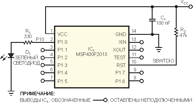 Single microcontroller pin senses ambient light