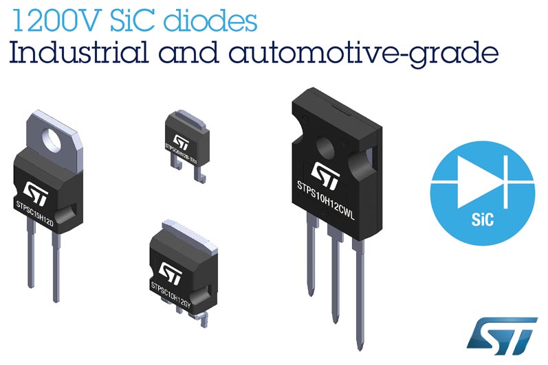 1200V Silicon-Carbide Diodes from STMicroelectronics Deliver Superior Efficiency and State-of-the-Art Robustness