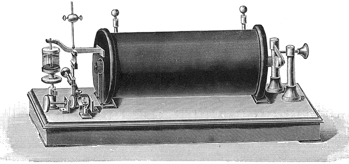 Индукционная катушка Румкорфа. Рисунок: Wikipedia.