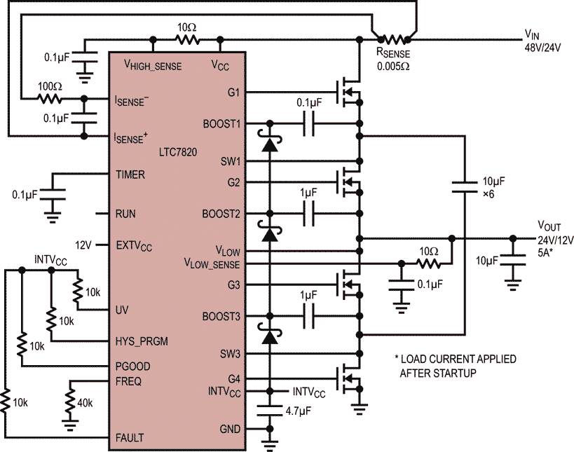 Very High Efficiency 5 A Voltage Divider