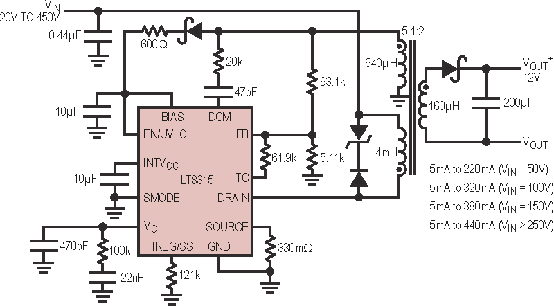 560V Input, No-Opto Isolated Flyback Converter