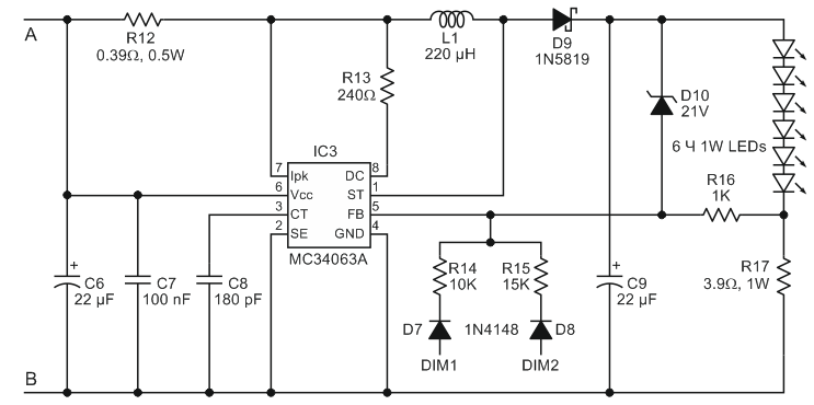 Multi-brightness LED controller draws zero off-current