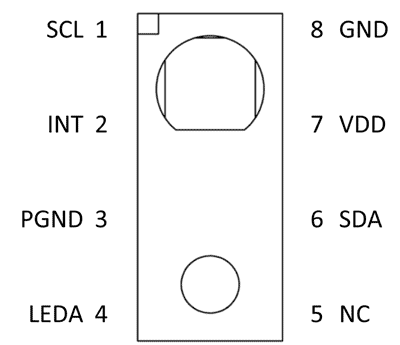 Корпус и расположение выводов TMD3700