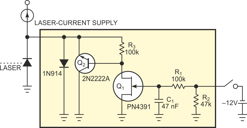 Improved laser-diode-clamp circuit protects against overvoltages