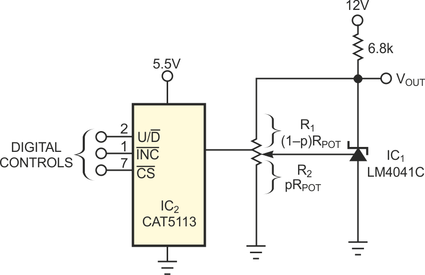This circuit has low component count, low temperature coefficient, and enhanced programming accuracy