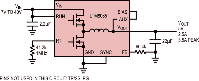 5 VOUT from 7 VIN to 40 VIN Step-Down Converter