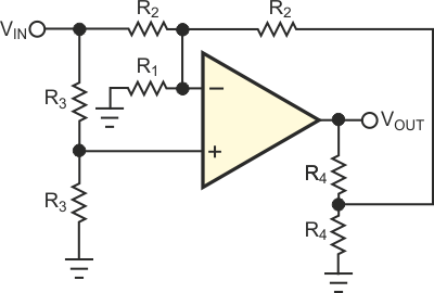 Noninverting op-amp circuit has simple gain formula