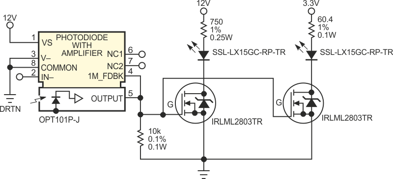 Photovoltaic switch disables unused LEDs