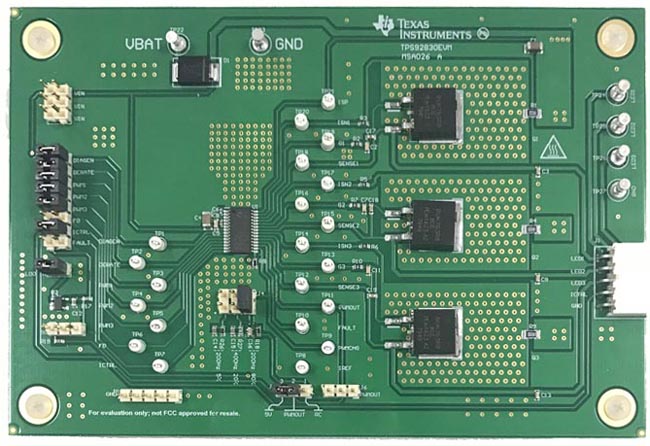 TPS92830-Q1 3-Channel High-Current Linear LED Controller Evaluation Module