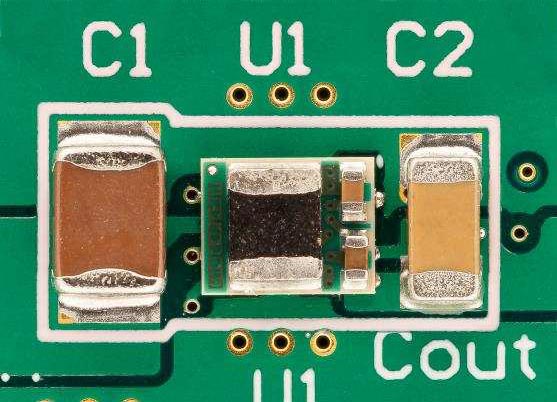 Single-Sided Layout Solution Size 24-V to 5-V, 0.5-A DC-DC Converter