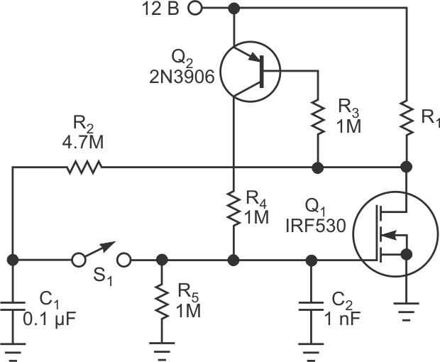 Простые триггерные схемы иллюстрируют малые токи утечки мощных MOSFET
