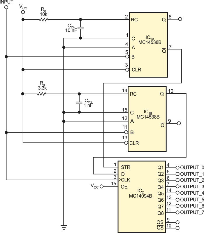 RC lowpass filter expands microcomputer's output port