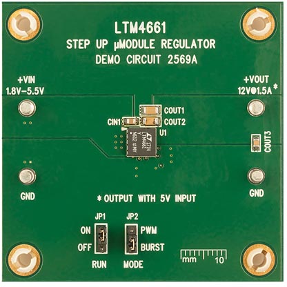 Demonstration Circuit 2569A - Ultrathin Step-up μModule Regulator Featuring the LTM4661