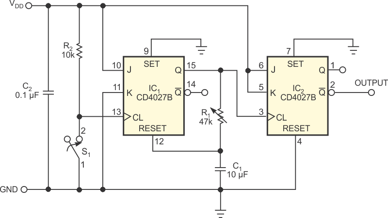 Single-IC-based electronic circuit replaces mechanical switch