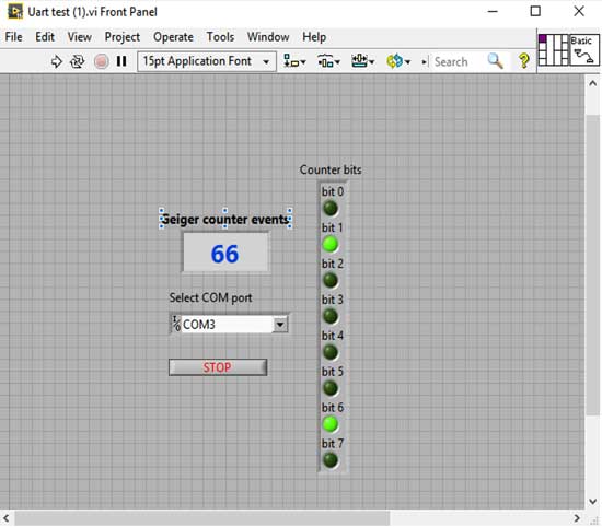 Графический пользовательский интерфейс, созданный в LabView