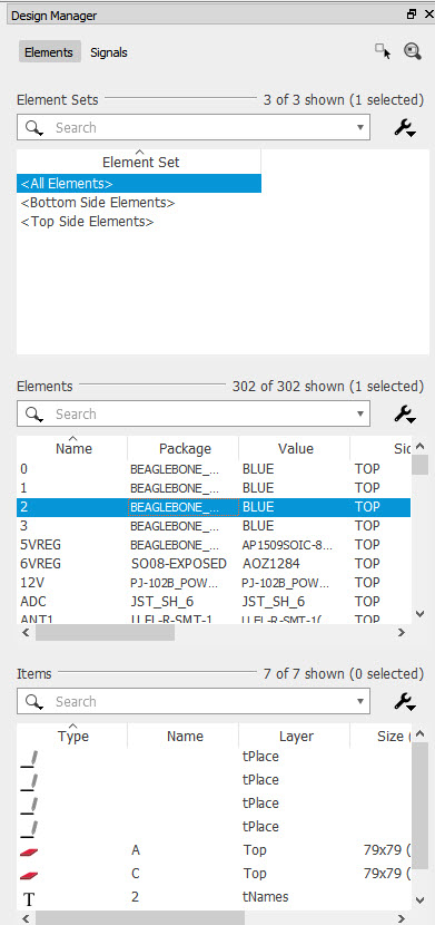 Design Manager panel in Eagle 9.0