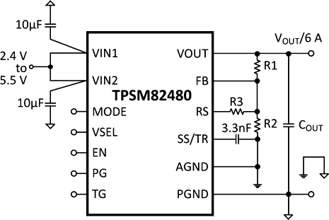 Типовая схема включения TPSM82480