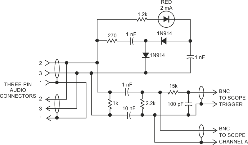 Passive circuit monitors AES data