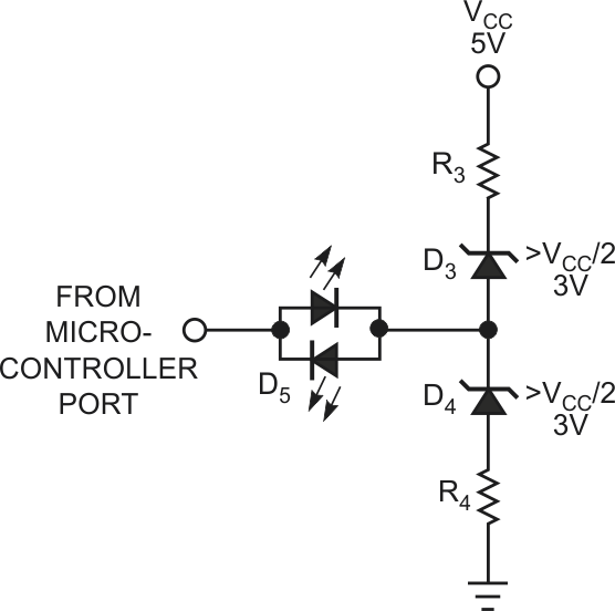 Single-port pin drives dual LED