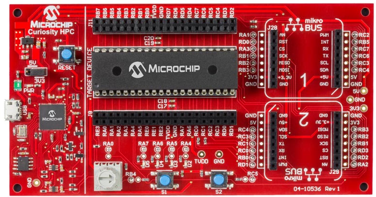 The Curiosity High Pin Count (HPC) Development Board (DM164136)