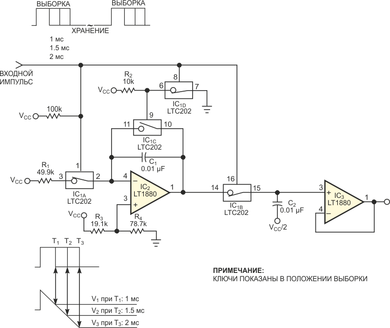 Преобразователь длительности импульса в напряжение