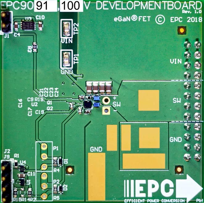 Отладочная плата EPC9091 100-вольтового 5-амперного полумоста