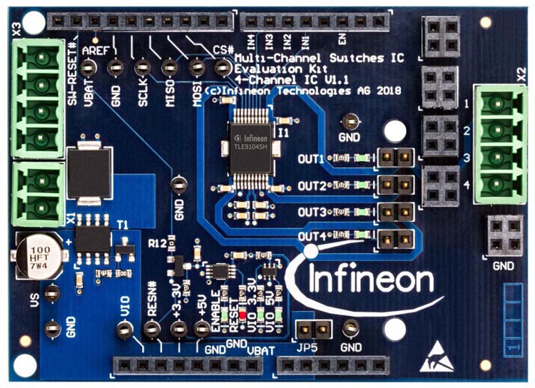 The evaluation board of TLE9104SH