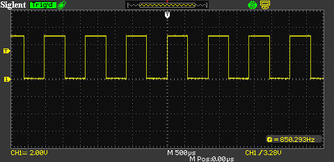 Прямоугольный сигнал 852 Гц