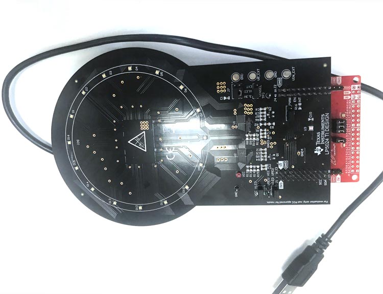 TIDA-050011 Various LED ring lighting patterns reference design board image