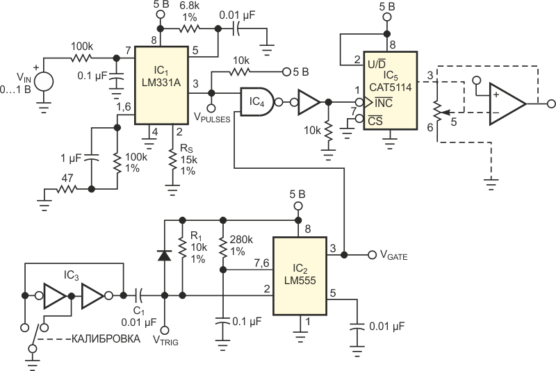 Convert Voltage to Potentiometer-Wiper Setting