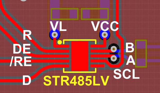 Example of implementation in a PCB