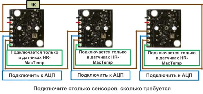 Диаграмма последовательного включения датчиков HRLV-MaxSonar-EZ для выполнения зацикленных измерений