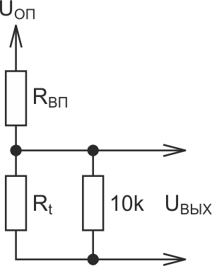Схема линеаризации датчика температуры.