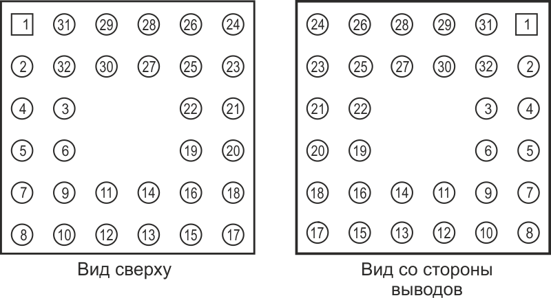 Схема расположения контактов платы-переходника для LB12.