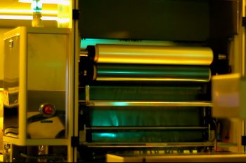 Roll with light-curing foil