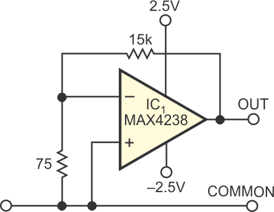 Built with an amplifier whose input voltage noise has no flicker-noise component, this white-noise generator produces an output with no flicker-noise component.