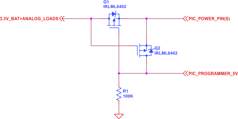 Adding this small circuit to a system using a PIC processor provides isolation of the low-voltage loads from the 5-V programmer voltage, yet has minimal impact on the normal operation of the system.