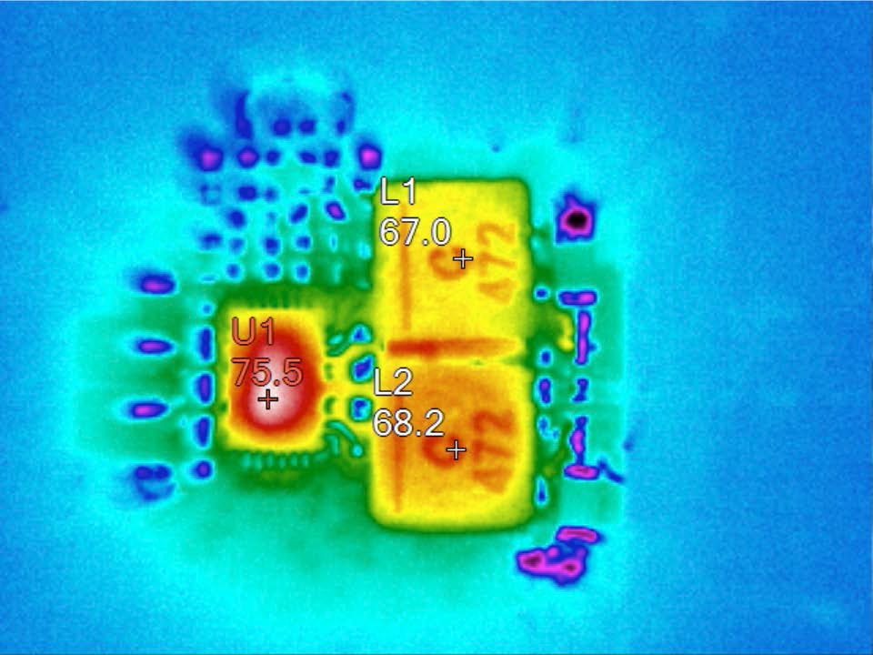 Thermal performance of the circuit in Figure 3.