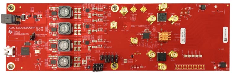 ADC12DJ5200RFEVM ADC12DJ5200RF 12-bit, dual 5.2-GSPS or single 10.4-GSPS, RF-sampling ADC evaluation board (without heat sink)