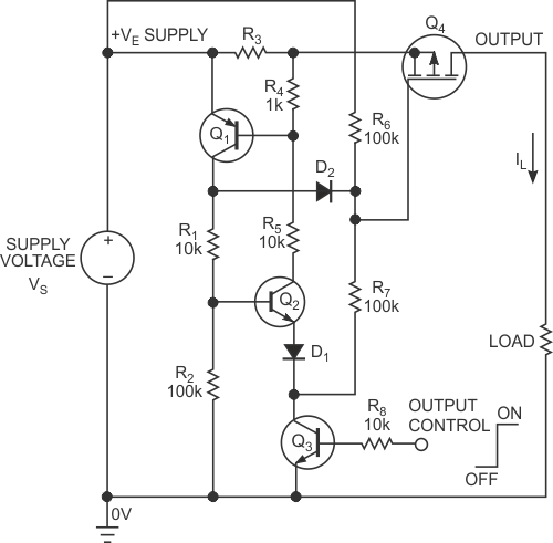 This inexpensive power switch incorporates a submicrosecond circuit breaker.