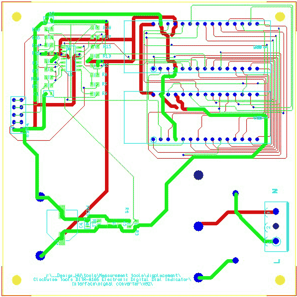 Project PCB (top layer is green, bottom is red)