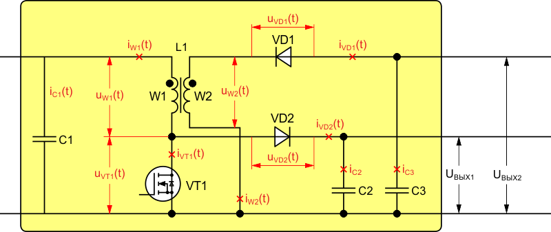Схема силовой части преобразователя.