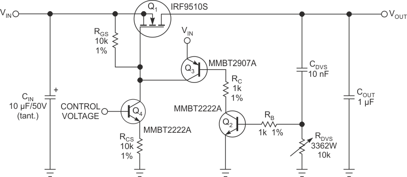 This circuit creates a fixed dV/dt based on the control voltage and the setting of RDVS.