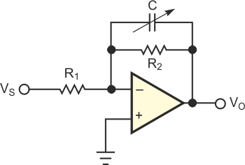 Controlling the cutoff frequency using a traditional inverting amplifier circuit has some limitations, such as a limited selection of variable capacitors.